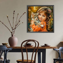 Load image into Gallery viewer, Cute Little Girl 40*40CM(Canvas) Full Round Drill Diamond Painting
