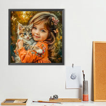 Load image into Gallery viewer, Cute Little Girl 40*40CM(Canvas) Full Round Drill Diamond Painting
