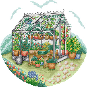 Sunny greenhouse - 31*30CM 14CT Stamped Cross Stitch（Joy Sunday）