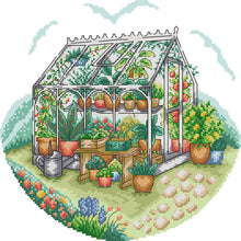 Load image into Gallery viewer, Sunny greenhouse - 31*30CM 14CT Stamped Cross Stitch（Joy Sunday）
