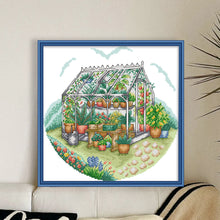 Load image into Gallery viewer, Sunny greenhouse - 31*30CM 14CT Stamped Cross Stitch（Joy Sunday）
