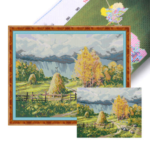 Golden autumn - 53*42CM 14CT Stamped Cross Stitch（Joy Sunday）