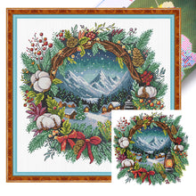 Load image into Gallery viewer, Winter Wreath - 40*40CM 14CT Stamped Cross Stitch (Fairy Brand)
