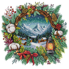 Load image into Gallery viewer, Winter Wreath - 40*40CM 14CT Stamped Cross Stitch (Fairy Brand)
