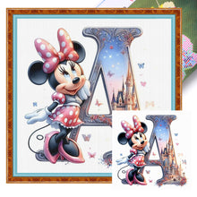 Load image into Gallery viewer, Minnie and the letter A-40*40CM  18CT Stamped Cross Stitch
