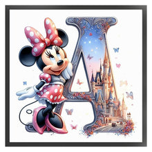 Load image into Gallery viewer, Minnie and the letter A-40*40CM  18CT Stamped Cross Stitch
