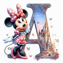 Load image into Gallery viewer, Minnie and the letter A-40*40CM  18CT Stamped Cross Stitch
