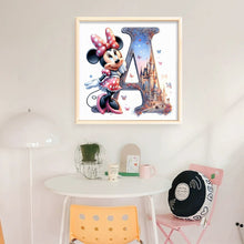 Load image into Gallery viewer, Minnie and the letter A-40*40CM  18CT Stamped Cross Stitch
