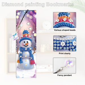 Christmas Winter Diamond Painting Diary Book with Crystal Pendant Bookmark Gifts