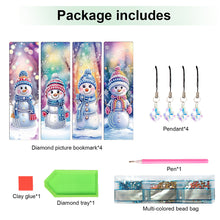 Load image into Gallery viewer, Christmas Winter Diamond Painting Diary Book with Crystal Pendant Bookmark Gifts
