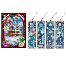 Load image into Gallery viewer, Christmas Winter Diamond Painting Diary Book with Crystal Pendant Bookmark Gifts
