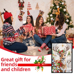 Christmas Winter Diamond Painting Diary Book with Crystal Pendant Bookmark Gifts