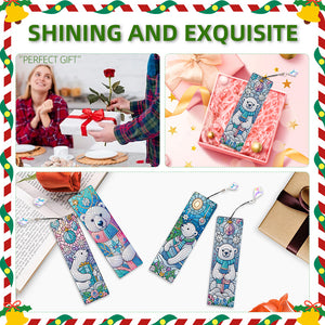 Christmas Winter Diamond Painting Diary Book with Crystal Pendant Bookmark Gifts
