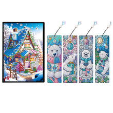 Load image into Gallery viewer, Christmas Winter Diamond Painting Diary Book with Crystal Pendant Bookmark Gifts
