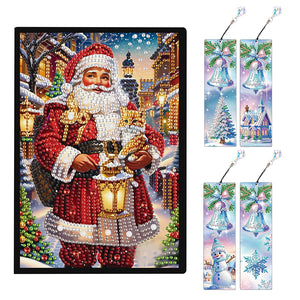 Christmas Winter Diamond Painting Diary Book with Crystal Pendant Bookmark Gifts