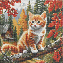 Load image into Gallery viewer, Autumn Cat 40*40CM(Canvas) Full Round Drill Diamond Painting

