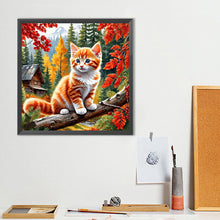 Load image into Gallery viewer, Autumn Cat 40*40CM(Canvas) Full Round Drill Diamond Painting
