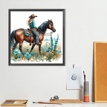 Load image into Gallery viewer, Cowboy Girl On Horseback 40*40CM(Canvas) Full Round Drill Diamond Painting
