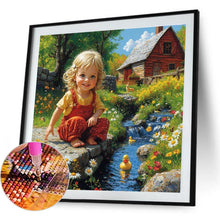Load image into Gallery viewer, Cute Little Girl 40*40CM(Canvas) Full Round Drill Diamond Painting
