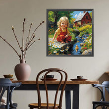Load image into Gallery viewer, Cute Little Girl 40*40CM(Canvas) Full Round Drill Diamond Painting

