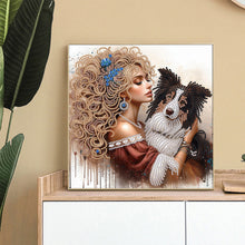 Load image into Gallery viewer, Girl And Dog 30*30CM(Canvas) Partial Special Shaped Drill Diamond Painting
