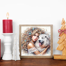 Load image into Gallery viewer, Girl And Dog 30*30CM(Canvas) Partial Special Shaped Drill Diamond Painting
