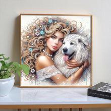 Load image into Gallery viewer, Girl And Dog 30*30CM(Canvas) Partial Special Shaped Drill Diamond Painting
