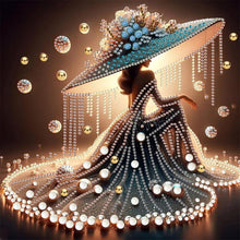 Load image into Gallery viewer, Elegant Lady In A Top Hat-Woman 30*30CM(Canvas) Partial Special Shaped Drill Diamond Painting
