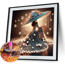 Load image into Gallery viewer, Elegant Lady In A Top Hat-Woman 30*30CM(Canvas) Partial Special Shaped Drill Diamond Painting

