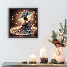 Load image into Gallery viewer, Elegant Lady In A Top Hat-Woman 30*30CM(Canvas) Partial Special Shaped Drill Diamond Painting
