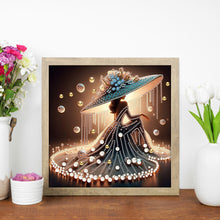 Load image into Gallery viewer, Elegant Lady In A Top Hat-Woman 30*30CM(Canvas) Partial Special Shaped Drill Diamond Painting
