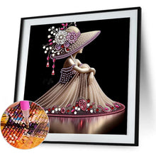 Load image into Gallery viewer, Elegant Lady In A Top Hat-Woman 30*30CM(Canvas) Partial Special Shaped Drill Diamond Painting
