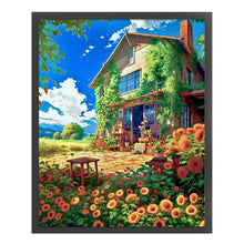 Load image into Gallery viewer, Flower cottage-50*60CM  16CT Stamped Cross Stitch
