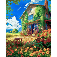 Load image into Gallery viewer, Flower cottage-50*60CM  16CT Stamped Cross Stitch

