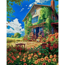 Load image into Gallery viewer, Flower cottage-50*60CM  16CT Stamped Cross Stitch
