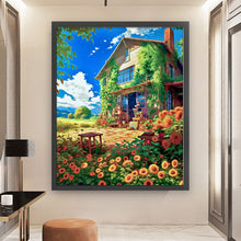 Load image into Gallery viewer, Flower cottage-50*60CM  16CT Stamped Cross Stitch
