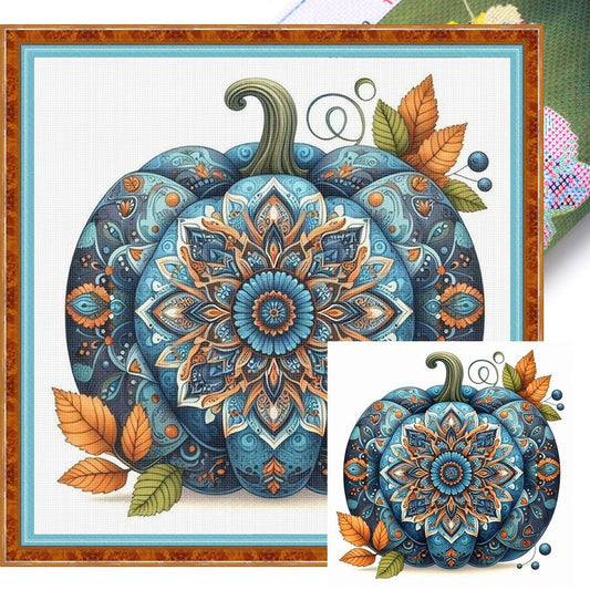 Mandala Pumpkin - Full 14CT Stamped Cross Stitch 40x40CM - Huacan