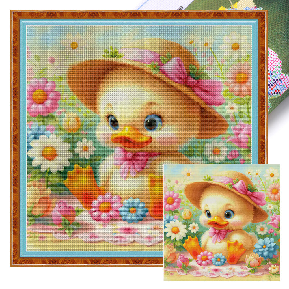 Little yellow duck - 60*60CM 14CT Stamped Cross Stitch Egyptian cotton（Spring Brand）