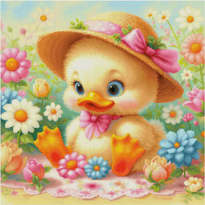 Little yellow duck - 60*60CM 14CT Stamped Cross Stitch Egyptian cotton（Spring Brand）