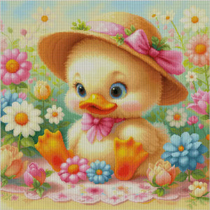 Little yellow duck - 60*60CM 14CT Stamped Cross Stitch Egyptian cotton（Spring Brand）