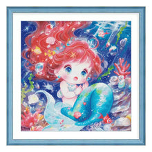 Load image into Gallery viewer, Mermaid princess - 65*65CM 14CT Stamped Cross Stitch Egyptian cotton£¨Spring Brand£©
