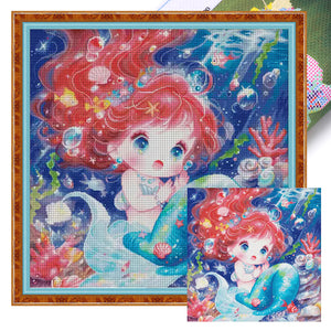 Mermaid princess - 65*65CM 14CT Stamped Cross Stitch Egyptian cotton£¨Spring Brand£©