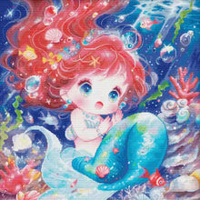 Load image into Gallery viewer, Mermaid princess - 65*65CM 14CT Stamped Cross Stitch Egyptian cotton£¨Spring Brand£©

