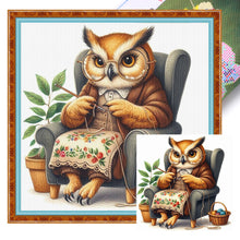 Load image into Gallery viewer, Embroidered owl-30*30CM  18CT Stamped Cross Stitch
