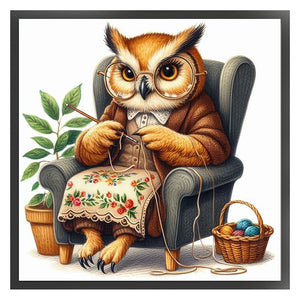 Embroidered owl-30*30CM  18CT Stamped Cross Stitch