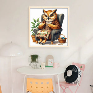 Embroidered owl-30*30CM  18CT Stamped Cross Stitch