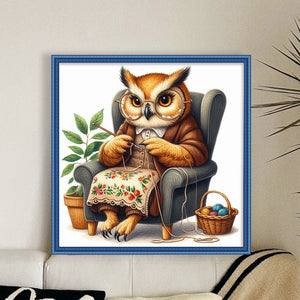 Embroidered owl-30*30CM  18CT Stamped Cross Stitch