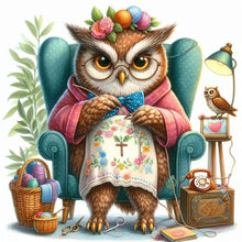 Load image into Gallery viewer, Embroidered owl-30*30CM  18CT Stamped Cross Stitch
