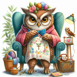 Embroidered owl-30*30CM  18CT Stamped Cross Stitch