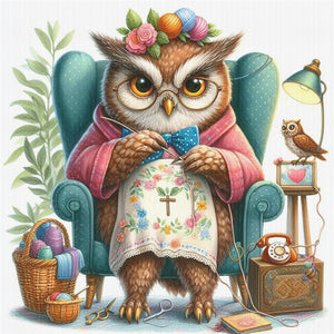 Embroidered owl-30*30CM  18CT Stamped Cross Stitch